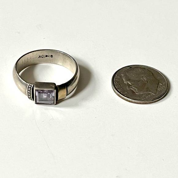🌀vintage silver detailed ring with purple jewel - Picture 6 of 8